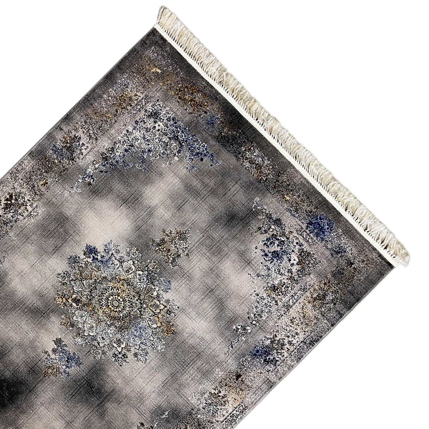 Schlafzimmer Teppich Prag gewebt Schwarz Gold 160x230

