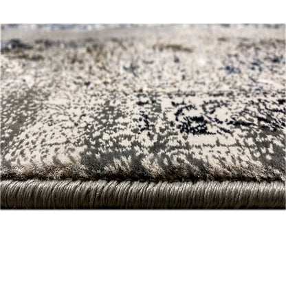 Polypropylen Teppich Prag Medaillon Design Schwarz Gold 160x230

