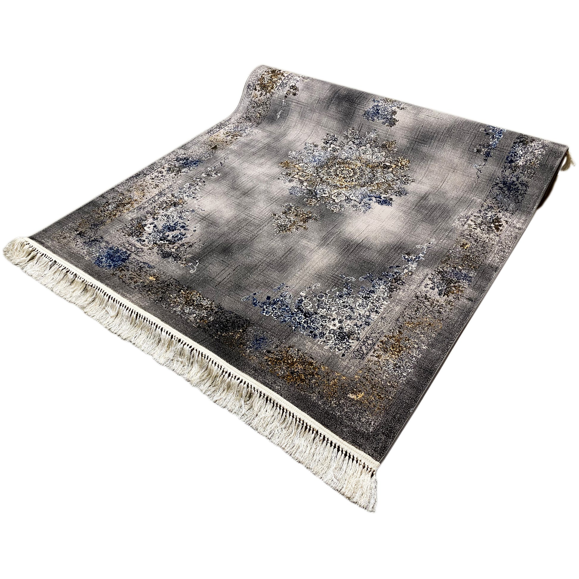 Wohnzimmer Teppich Prag Orientstil Schwarz Gold 160x230

