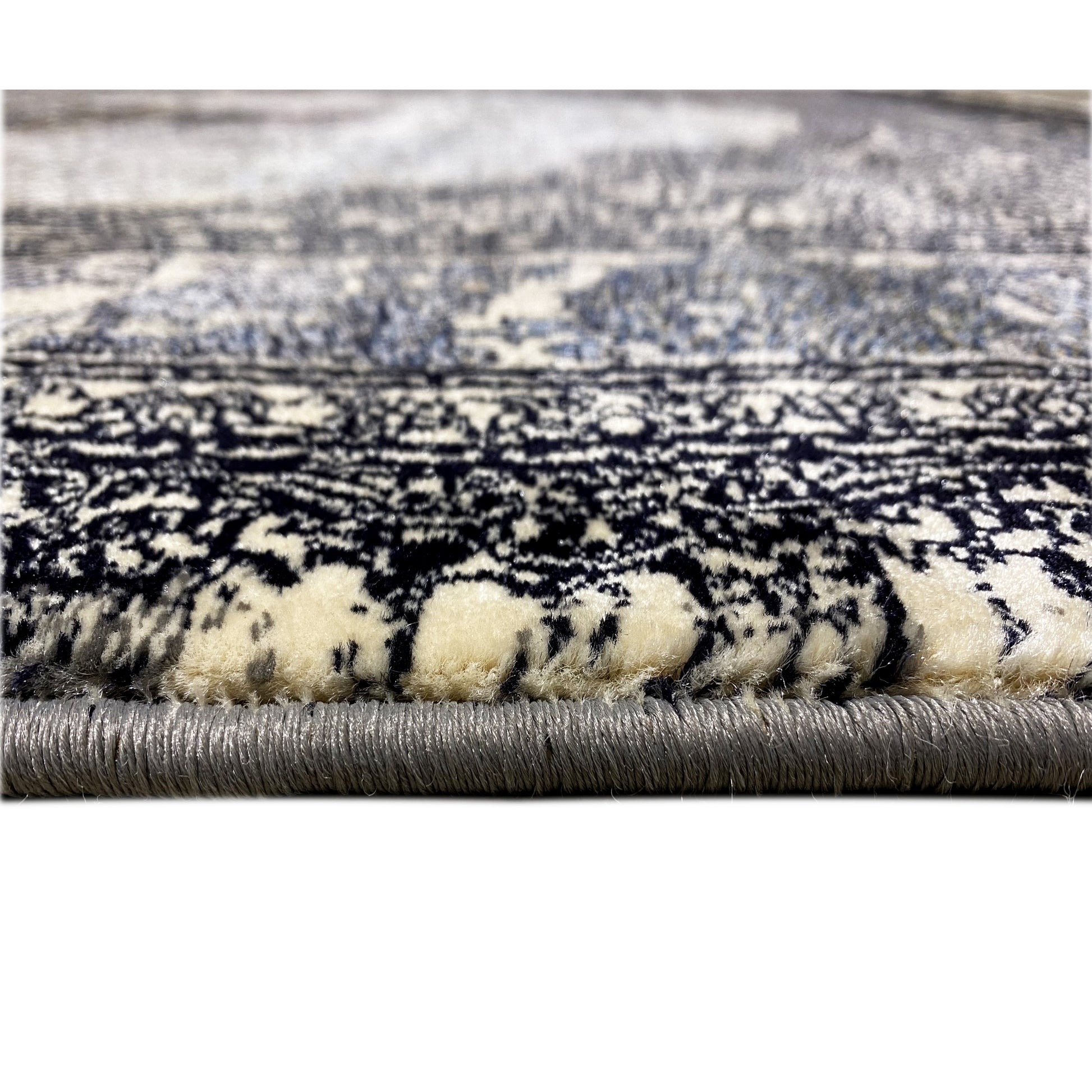 Teppich Madrid floral Muster Schwarz Gold 160x230 maschinell gewebt

