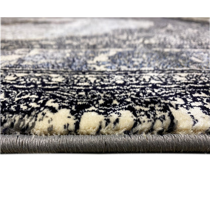 Teppich Madrid floral Muster Schwarz Gold 160x230 maschinell gewebt

