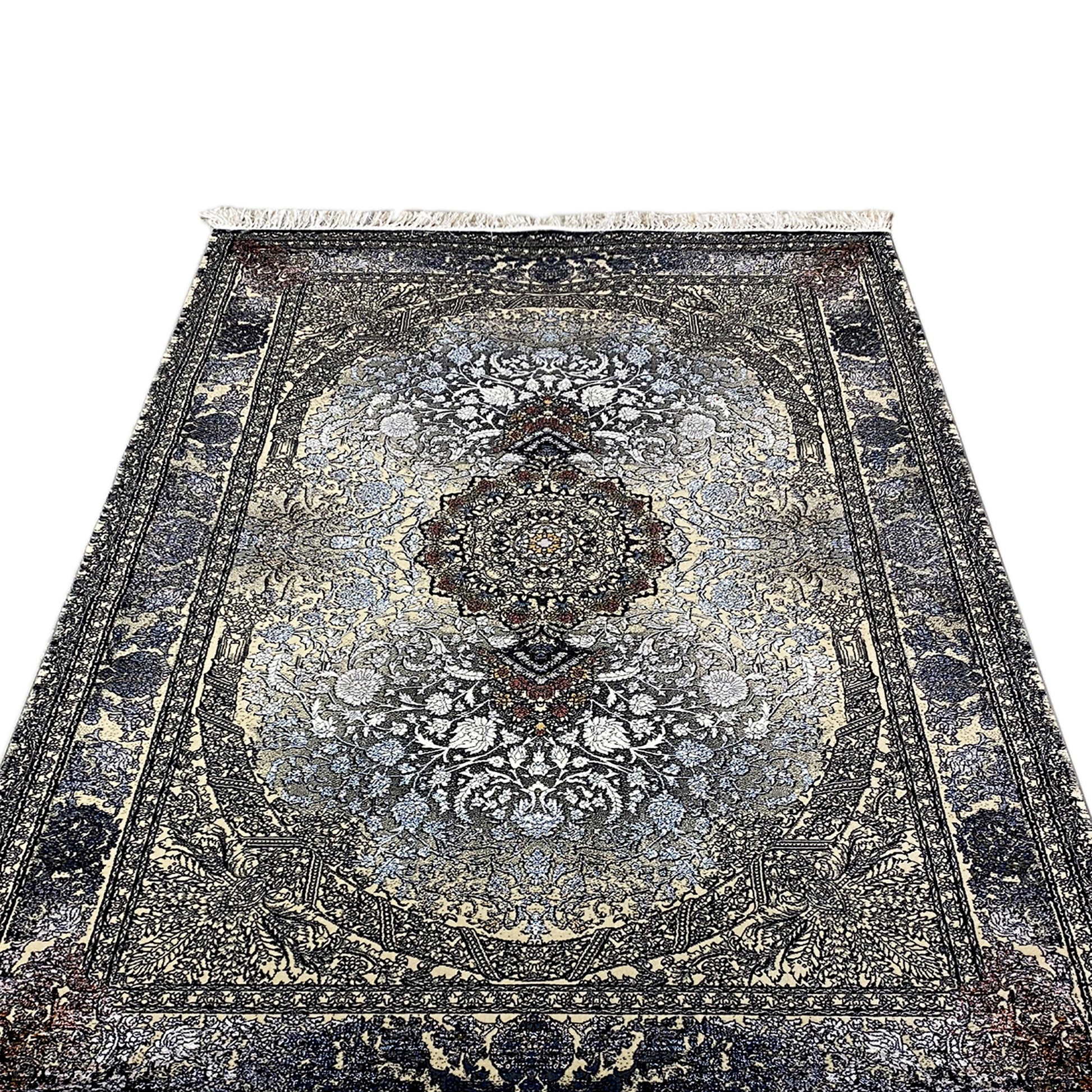 Polypropylen Teppich Madrid Medaillon Design Schwarz Gold 160x230

