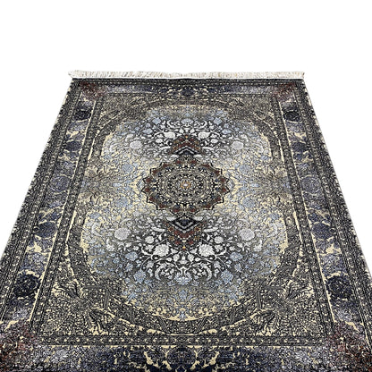 Polypropylen Teppich Madrid Medaillon Design Schwarz Gold 160x230

