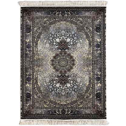 Madrid Perserteppich Polypropylen Schwarz Gold 160x230 Wohnzimmer

