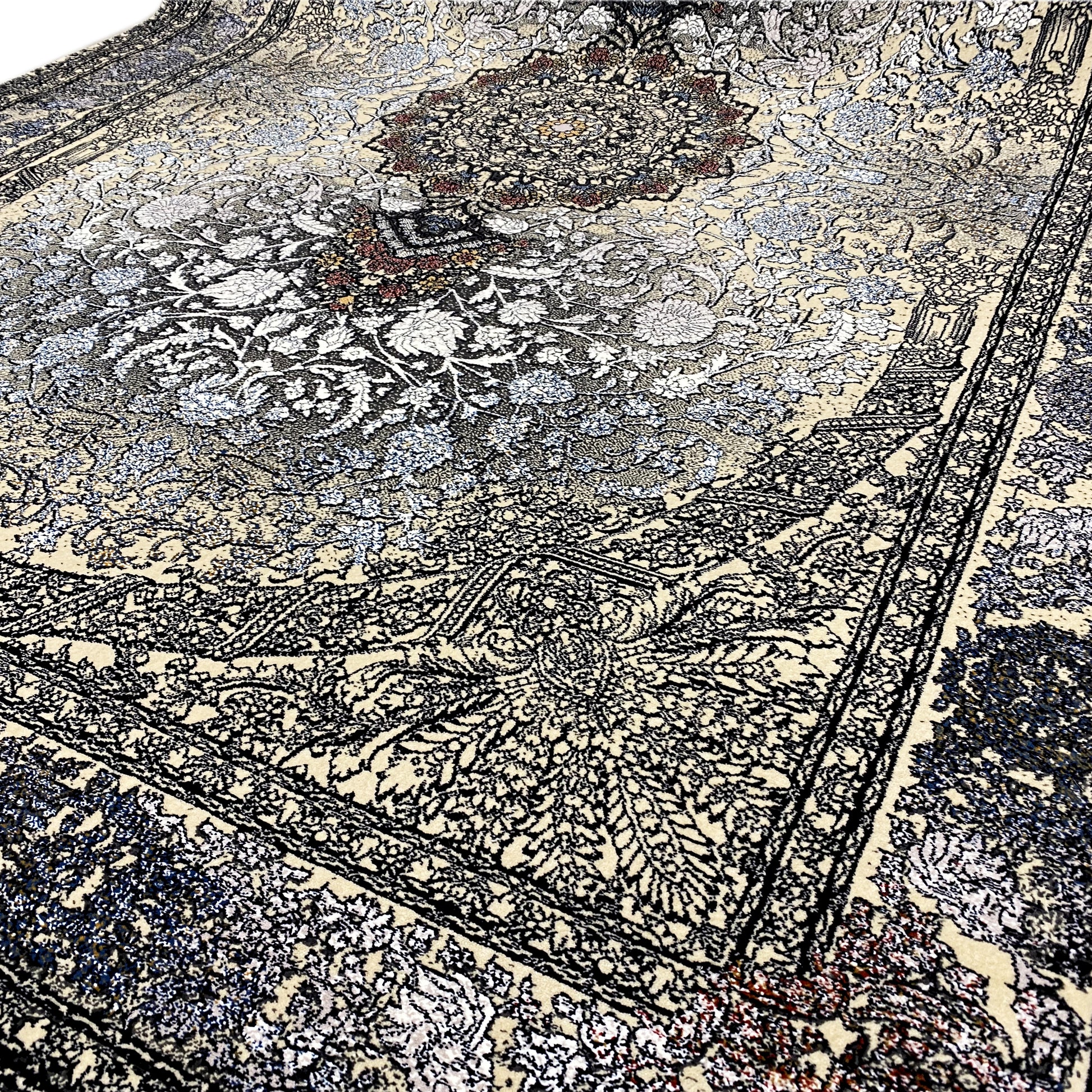 Madrid gewebter Teppich Schwarz Gold 160x230 rechteckig

