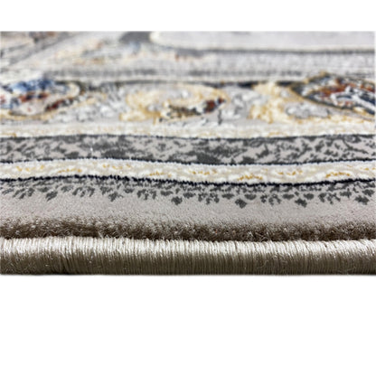 Rechteckiger Teppich Polypropylen Medaillon Grau Beige 160x230

