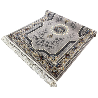 Klassischer Teppich Polypropylen Medaillon Grau Beige 160x230

