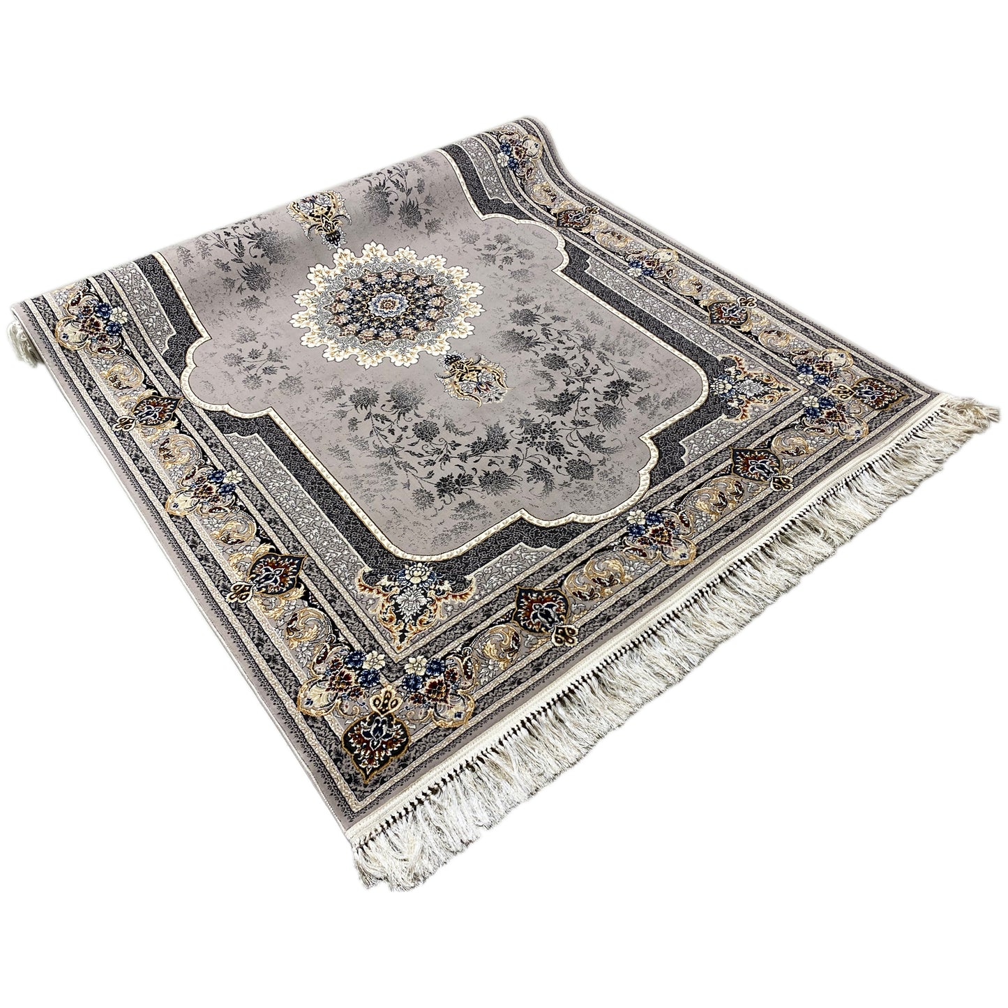 Medaillonteppich Polypropylen Grau Beige 160x230 dekorativ

