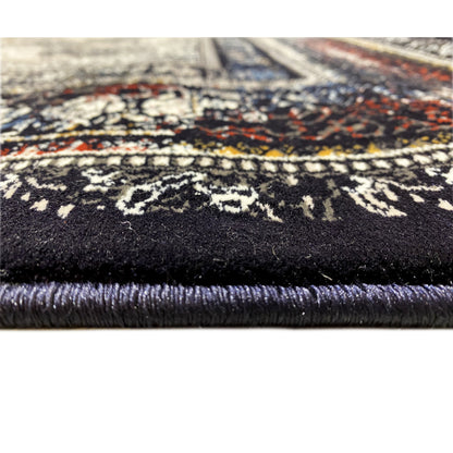 Traditioneller Teppich Medaillon Schwarz Gold 160x230 Repräsentativ

