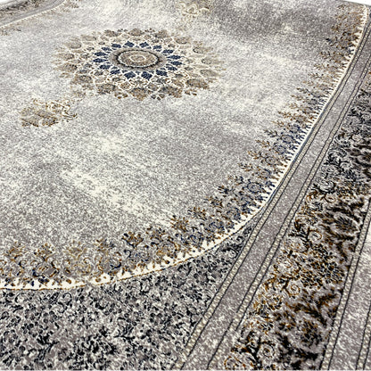 Teppich mit Medaillon-Design, geeignet für Fußbodenheizung, aus strapazierfähigem Polypropylen