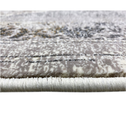 Wohnzimmer-Teppich mit großem Medaillon, maschinell gewebt, in hellen und dunklen Tönen