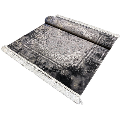 Rechteckiger Flächenteppich, 160x230 cm, maschinell gefertigtes Polypropylen, Vintage Medaillon-Muster.