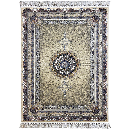 Gewebter Teppich Polypropylen Vintage Medaillon Beige 160x230 Stuttgart Wohnzimmer