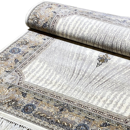 Kurzflor-Teppich Polypropylen Grau 160x230 Vintage