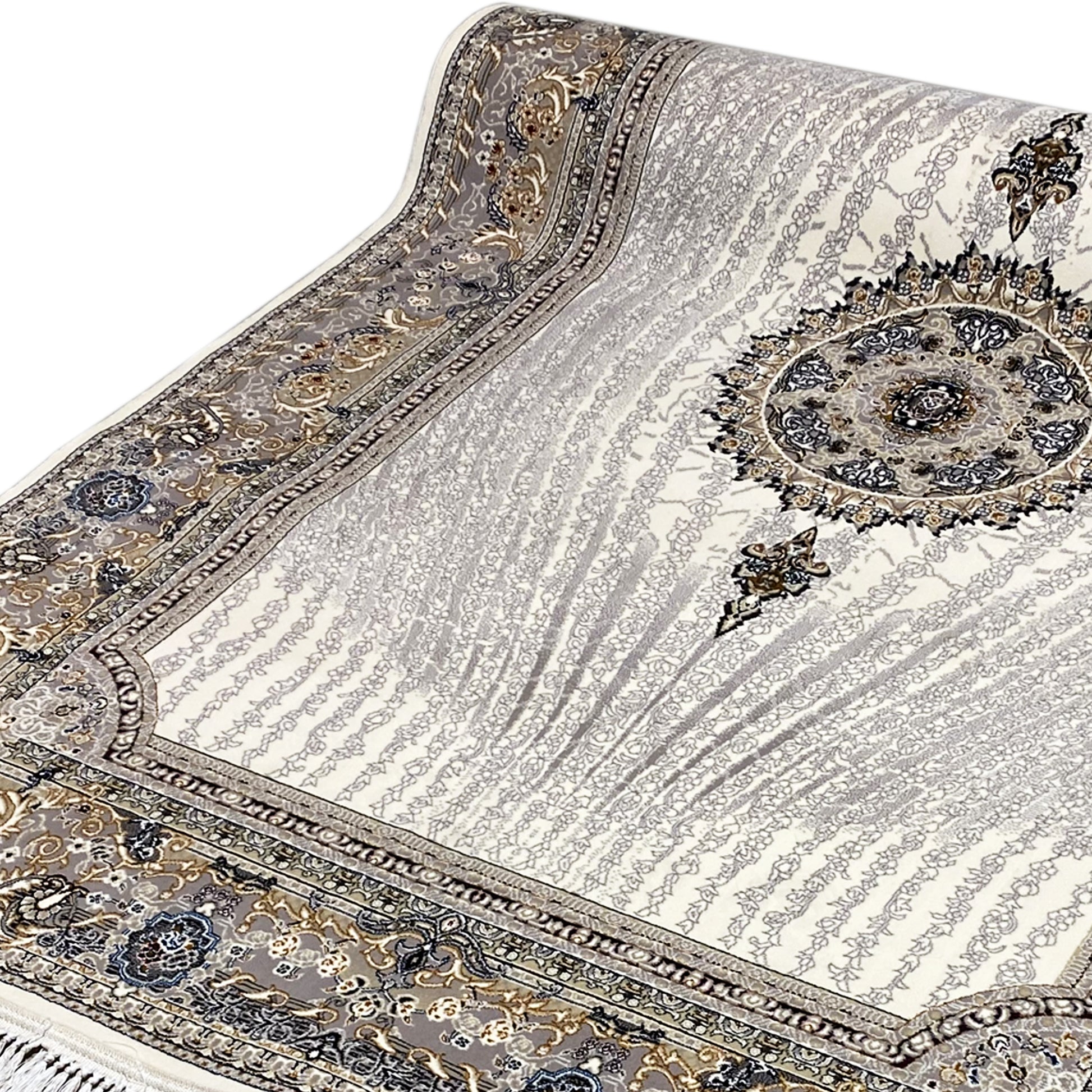 Teppich Grau mit Fransen Vintage Stil 160x230 cm