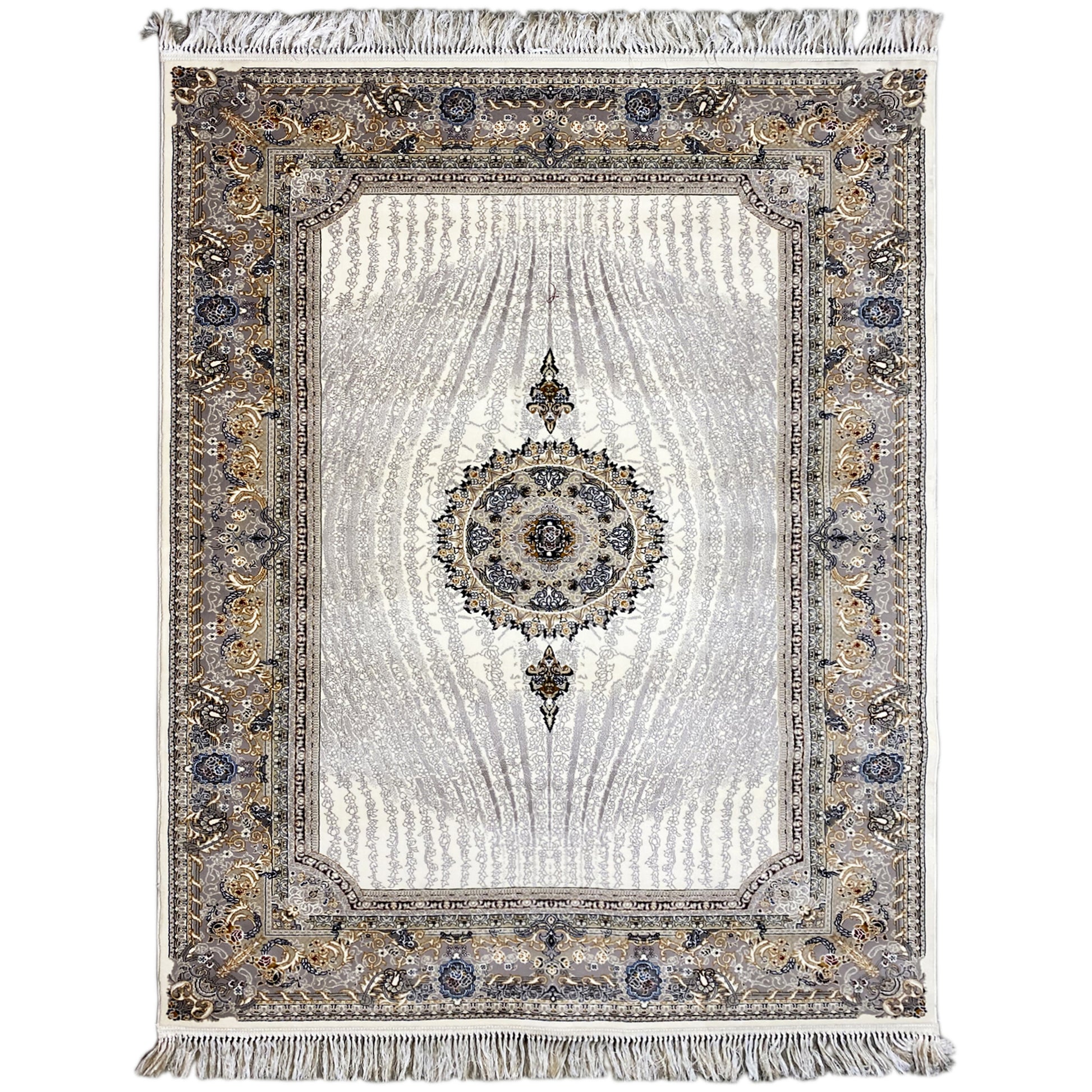 Teppich Polypropylen Vintage Grau 160x230 cm Medaillonmuster