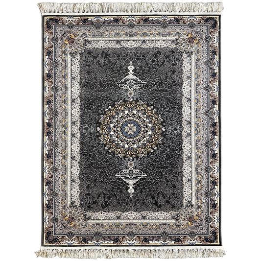 Gewebter Teppich Polypropylen Orientalisch Anthrazit für das Wohnzimmer.