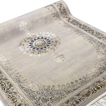 Eleganter Woven-Teppich Polypropylen orientalisch Beige Dunkelblau Wohnzimmer