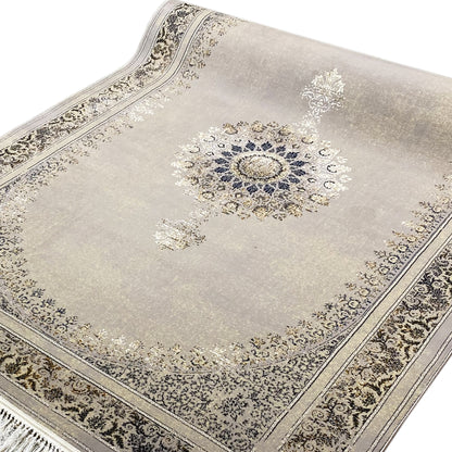 Klassischer Woven-Teppich Polypropylen Medaillon Beige Dunkelblau Dekor