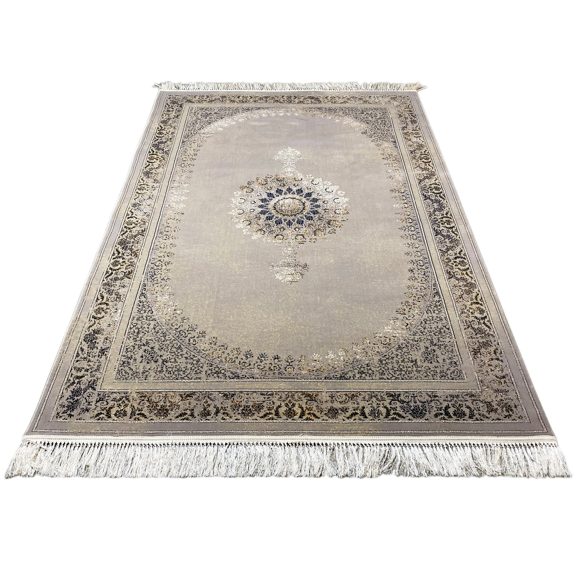 Maschinengewebter Teppich Polypropylen klassisch-orientalischer Stil Beige Dunkelblau