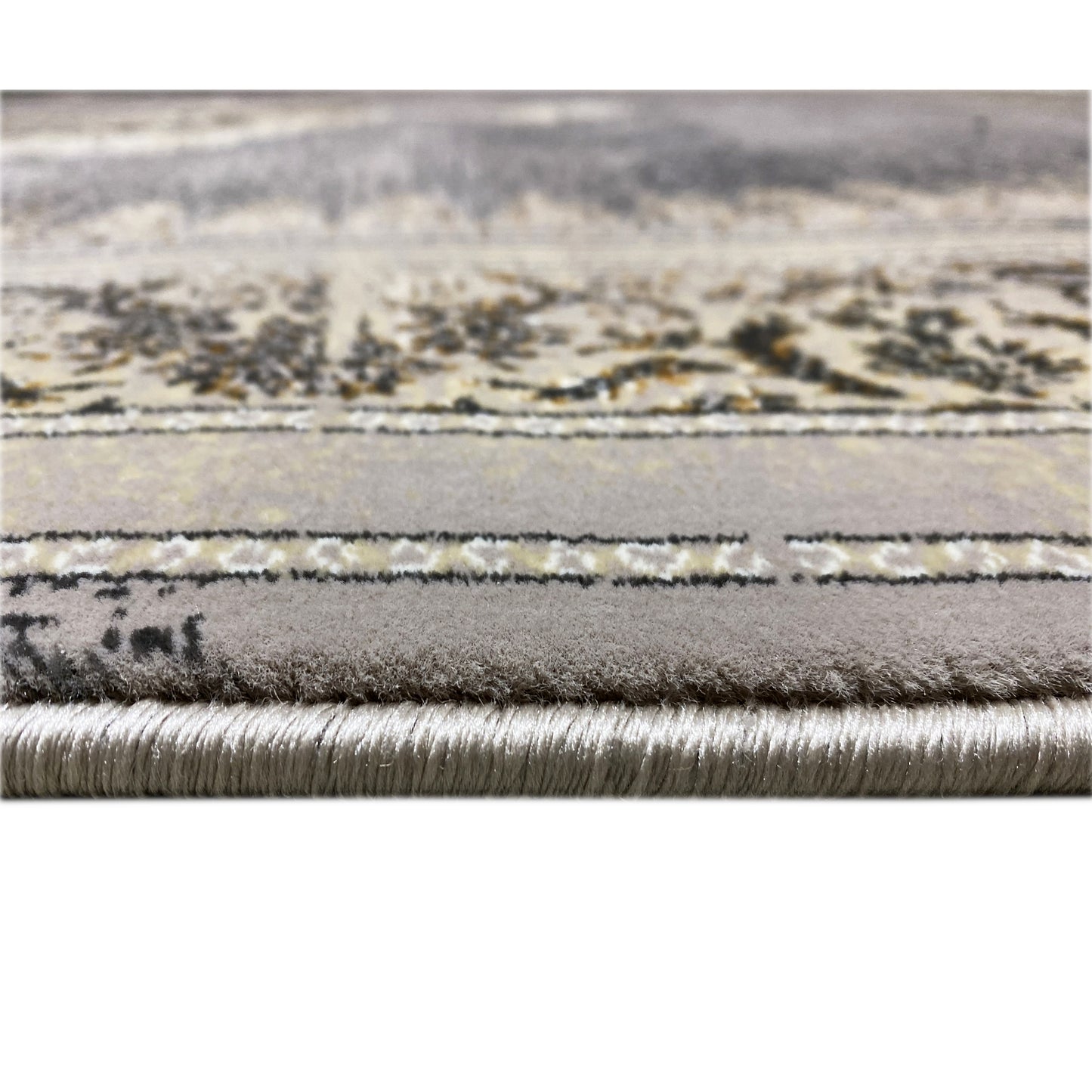 Klassischer grauer Teppich 160x230 cm hitzebehandeltes Polypropylen