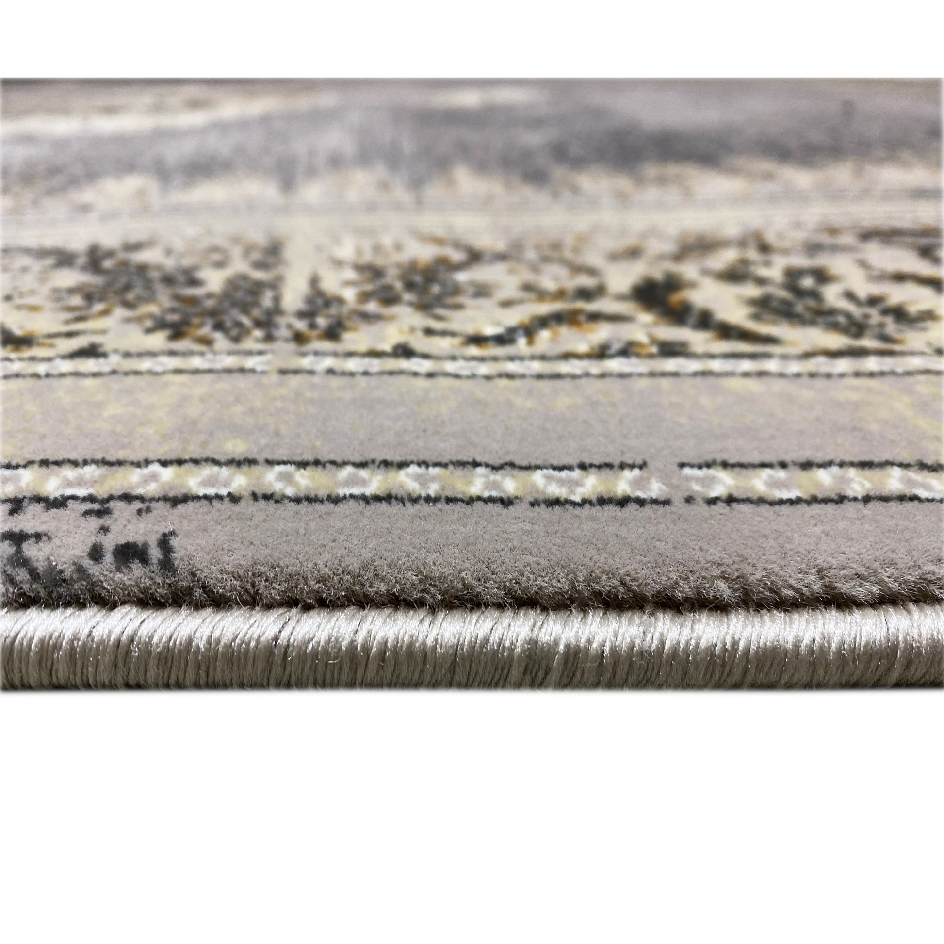 Klassischer grauer Teppich 160x230 cm hitzebehandeltes Polypropylen