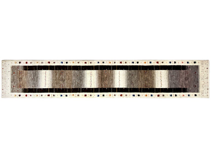 Handgefertigter Gabbeh Rug mit geometrischen Akzenten