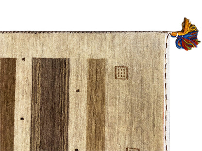 Rustikaler Teppich aus reiner Wolle in Beige