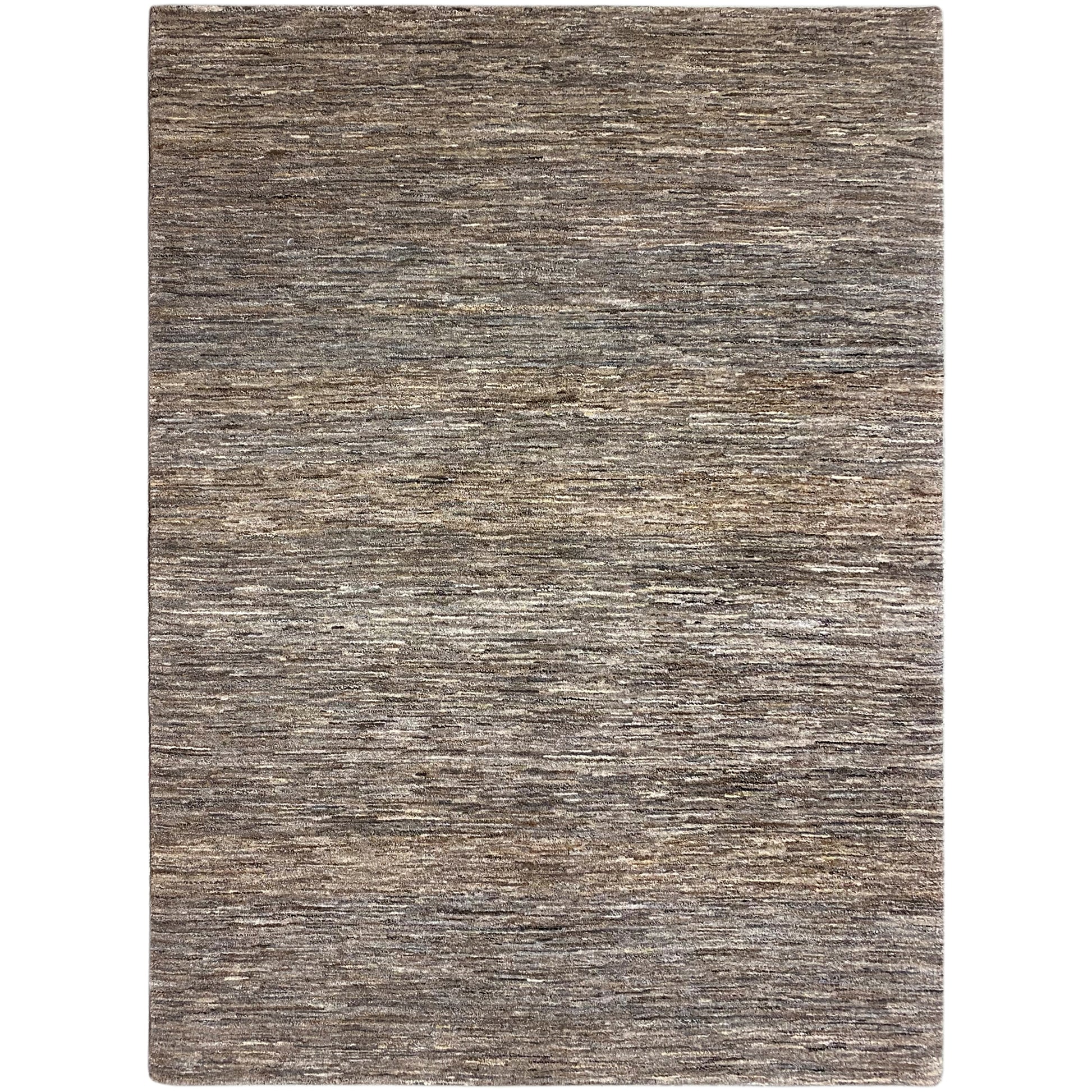 Brown Gabbeh wool rug with subtle solid pattern