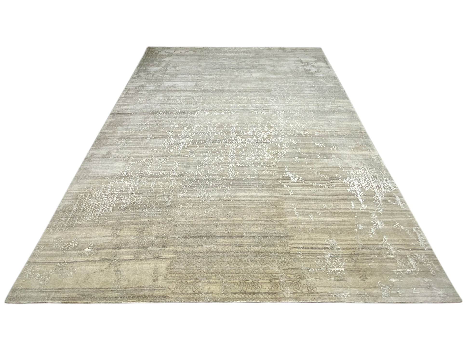 Beiger Luxus Teppich mit dezentem Vintage Design