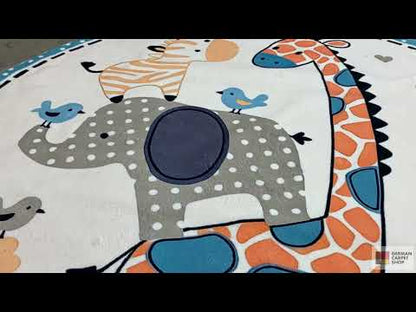 Round children’s animal rug, 120 cm