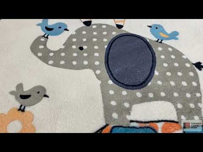 Round Children's Rug Animals, 160 cm