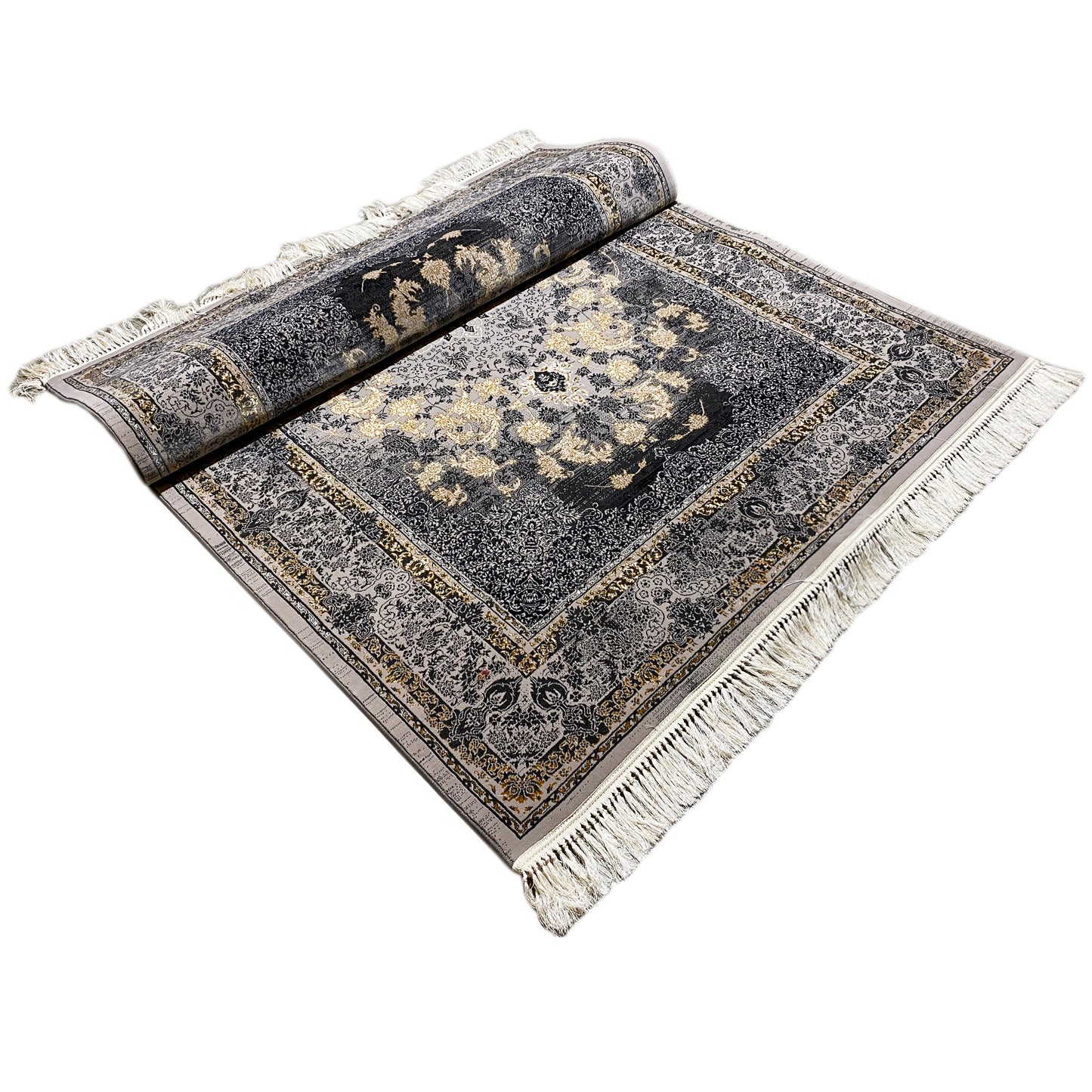 Wohnzimmer Teppich maschinell gewebt, Orient Design Dunkelgrau, Manchester.