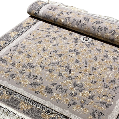 Orient Teppich Polypropylen mit klassischem Muster in Beige und Grau, Rom Edition.