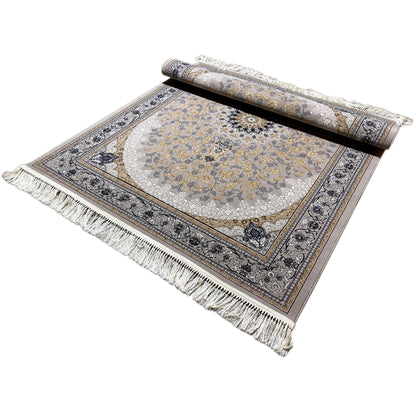 Klassischer Teppich Polypropylen Orient Medaillon Beige.