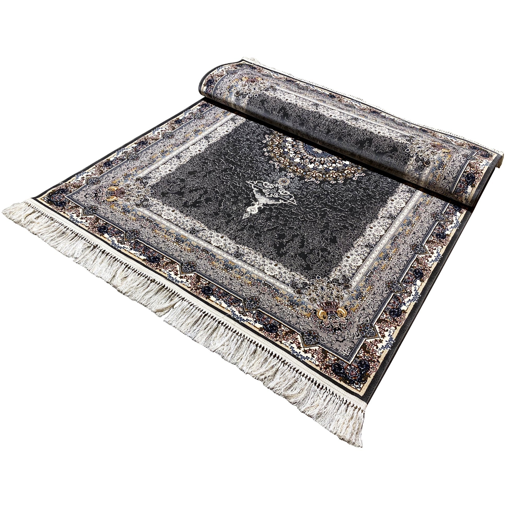 Gewebter Teppich Klassisch Schwarz pflegeleicht 160x230.