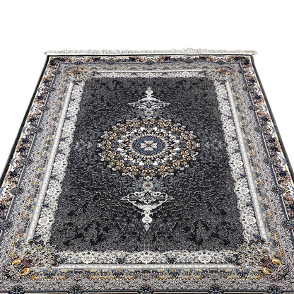 Teppich Maschinell Medaillon Polypropylen Dunkelgrau.