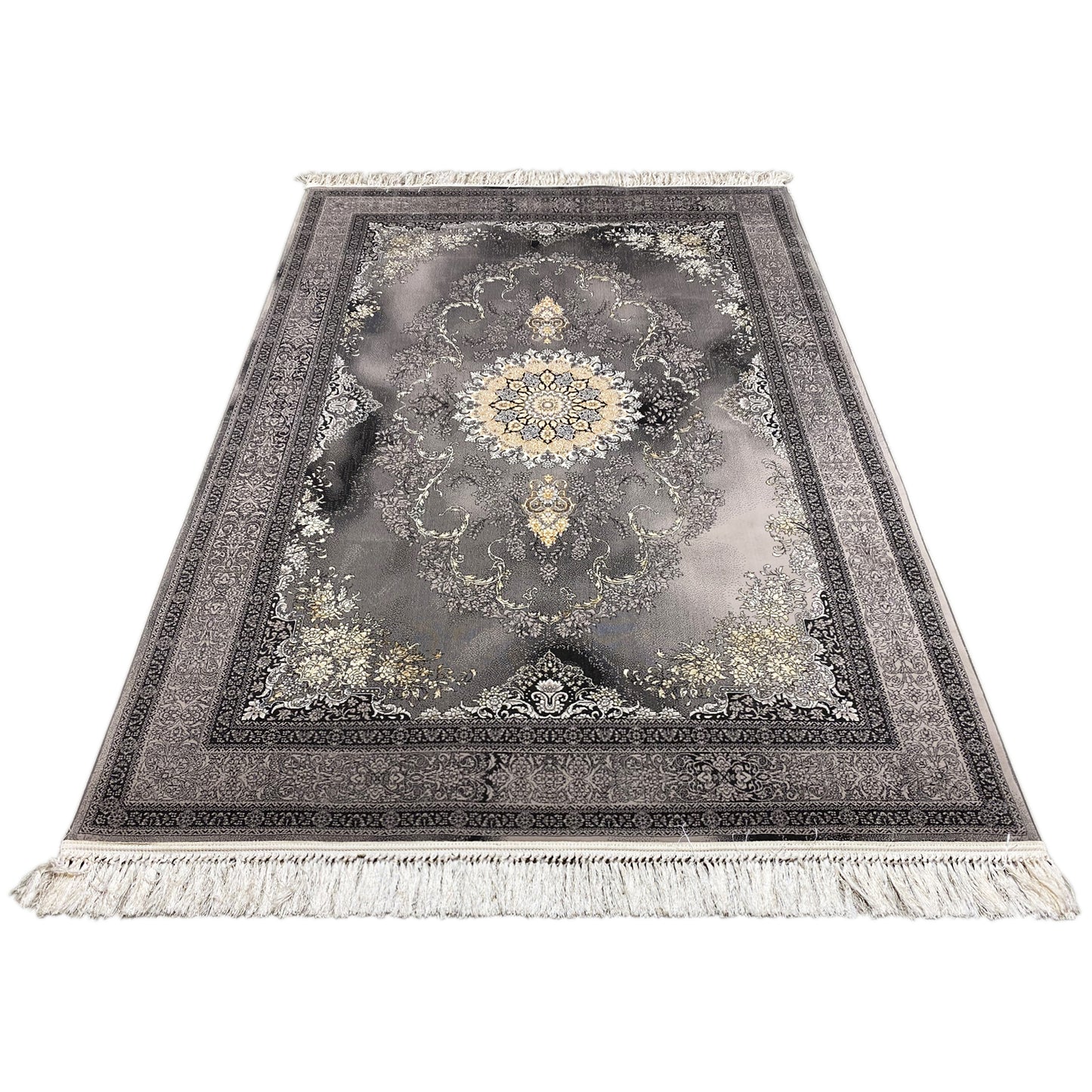 Klassischer Teppich 160x230 cm mit Medaillon und Bordüre, ideal für Wohnzimmer