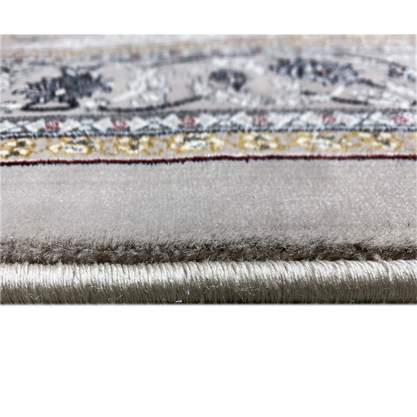 Hochwertiger Teppich Polypropylen klassisch Beige Wohnbereich.