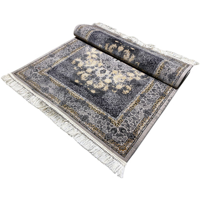 Wohnteppich 160x230 cm Dunkelgrau/Gold, Glamour Stil, Manchester.