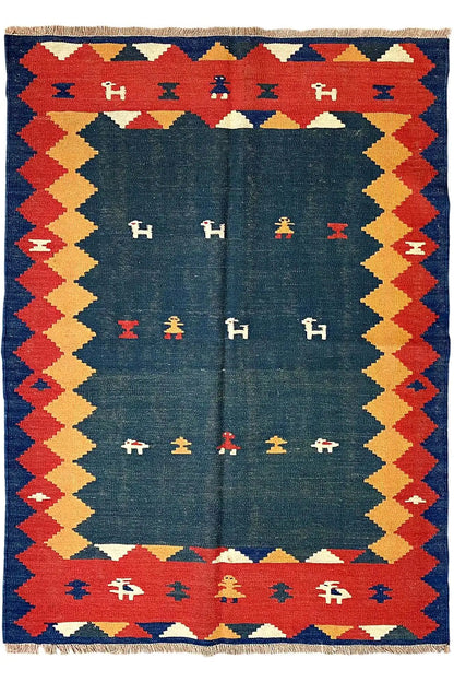  Kilim Qashqai - 13159 (151x105cm) - Premium Kelim from German Carpet Shop - Just €142! Shop now at German Carpet Shop