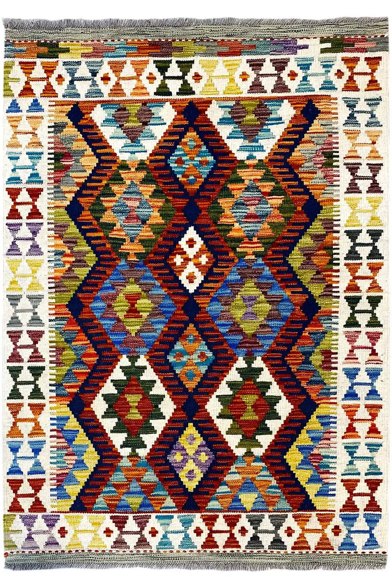 Kelim Afghan - (145x99cm) - German Carpet Shop