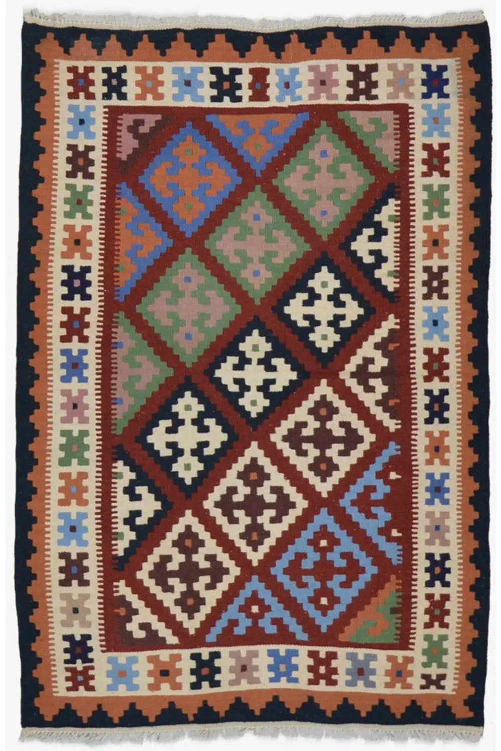  Kilim Qashqai - Multicolor 5PL 145x97cm - Premium Kelim from German Carpet Shop - Just €135! Shop now at German Carpet Shop