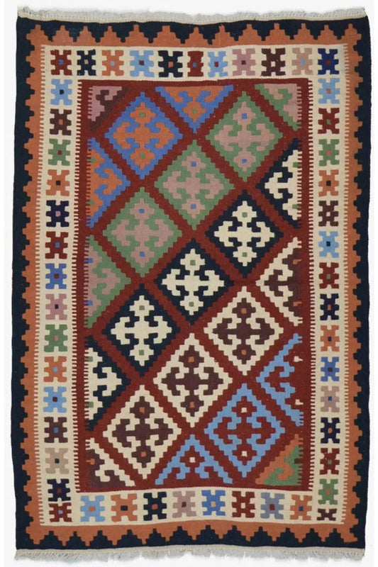 Kilim Qashqai - Multicolor 5PL 145x97 cm - German Carpet Shop