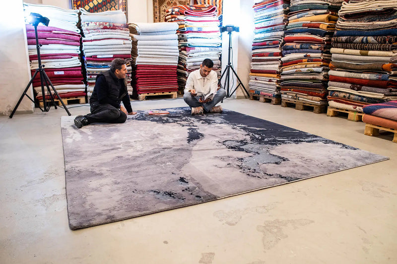 Designer Rug by Pascal Walter - Stormy Sea (313x251cm) - German Carpet Shop