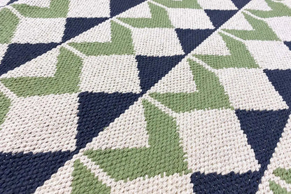 Moderne Kelim - Samak 05 Green - German Carpet Shop