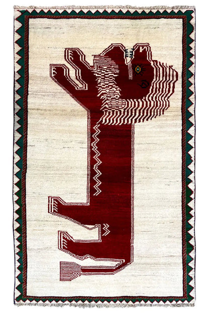  Löwen Gabbeh - 3558955815 (183x115 cm) - Premium Löwen Gabbeh from German Carpet Shop - Just €580! Shop now at German Carpet Shop