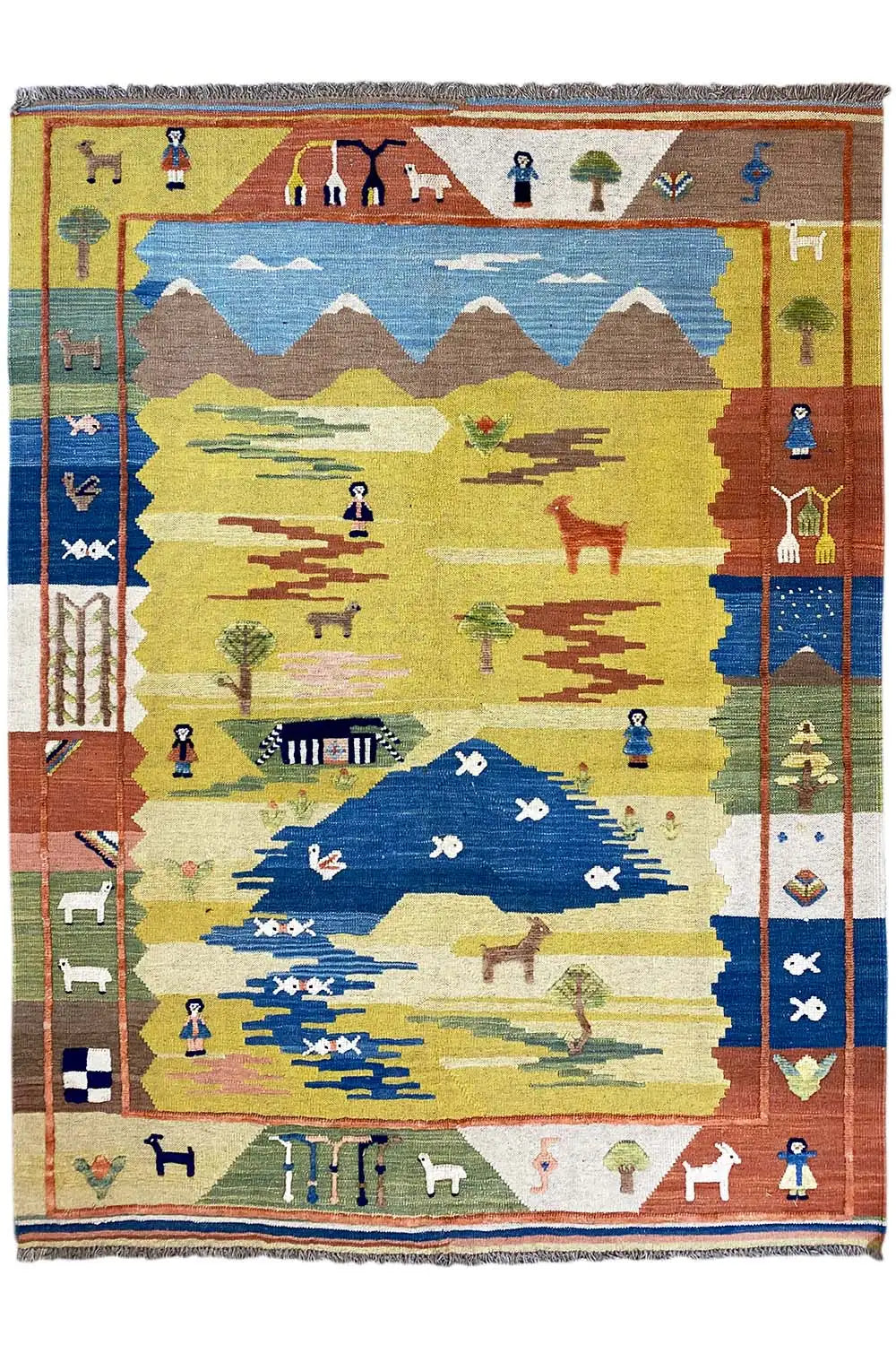  Kilim Qashqai  - 800592 (193x154 cm) - Premium Kelim from German Carpet Shop - Just €449! Shop now at German Carpet Shop