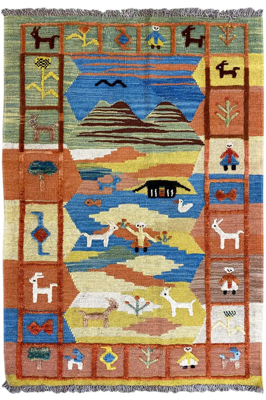  Kilim Qashqai  - 800597 (120x86cm) - Premium Kelim from German Carpet Shop - Just €149! Shop now at German Carpet Shop