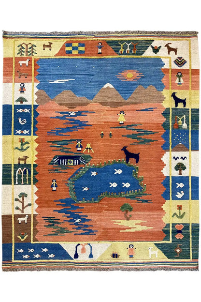  Kilim Qashqai  - 800596 (187x154 cm) - Premium Kelim from German Carpet Shop - Just €430! Shop now at German Carpet Shop
